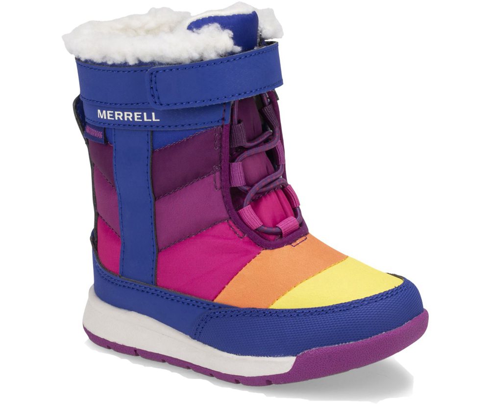 Merrell Boots Blue/Multicolor - Alpine Puffer Waterproof Jr. - Kids 70TIOYUGC